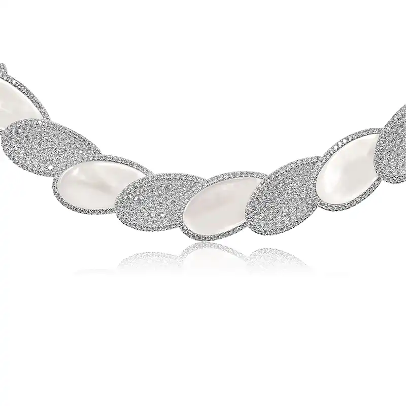 Diamond Mother of Pearl Necklace Set